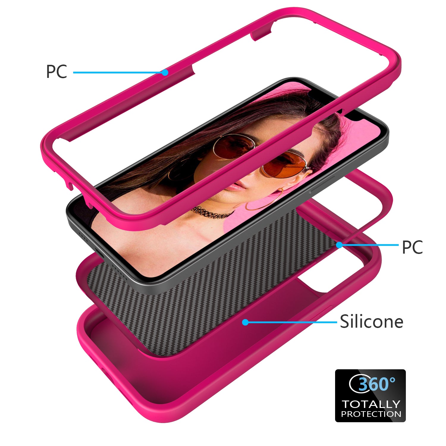 Telefoncover til iPhone 13 Pro Max 6,7 tommer aftageligt 2-i-1 PC+Silicone Anti-Slip Wave Texture Cover Telefoncover til iPhone 13 Pro Max 6,7 tommer aftageligt 2-i-1 PC+Silicone Anti-Slip Wave Texture Cover